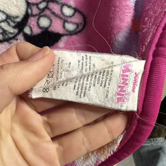 Disney Junior Minnie Mouse Plush Baby Girl Baby Blanket Pink 70s Retro Groovy - Picture 9 of 10